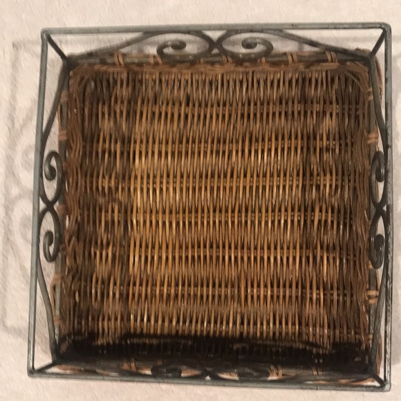 Metal and Wicker Napkin Holder - Picture 2 of 8